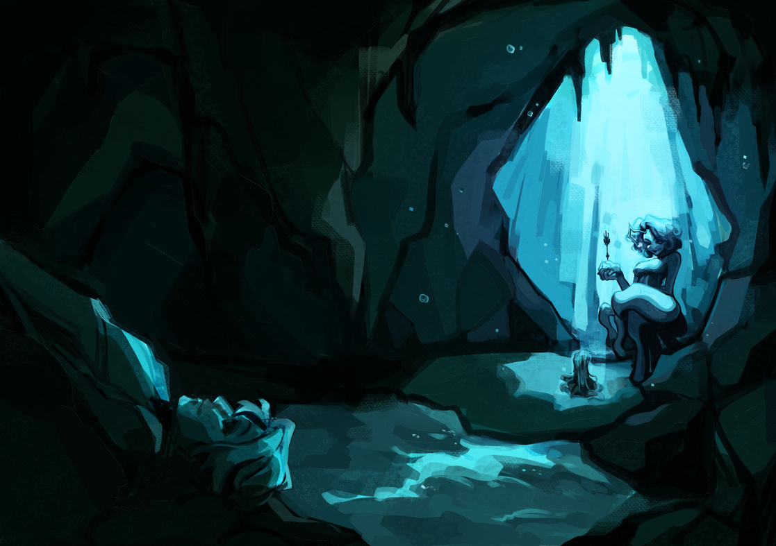 'the little mermaid' retelling - scene painting | 2024, digital