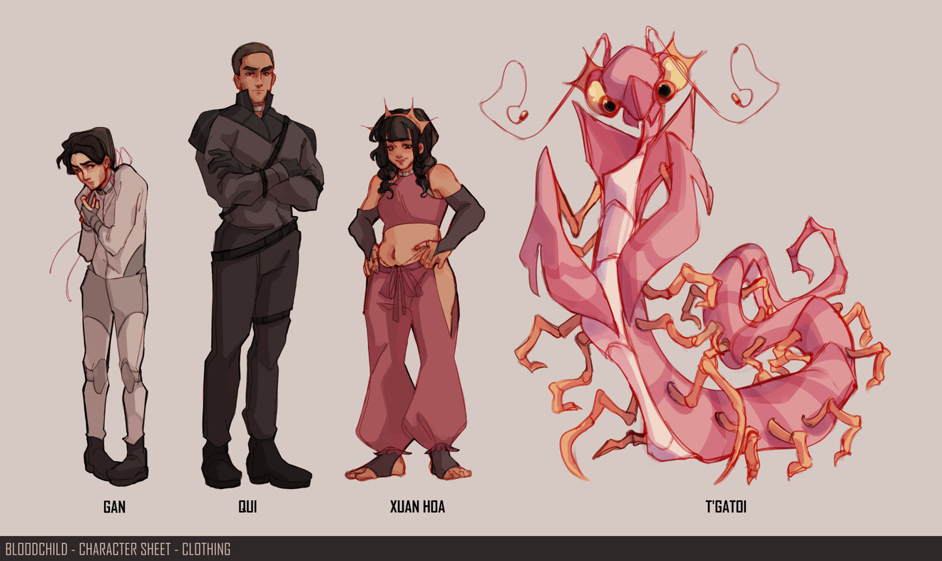 'bloodchild' character line-up | 2024, digital